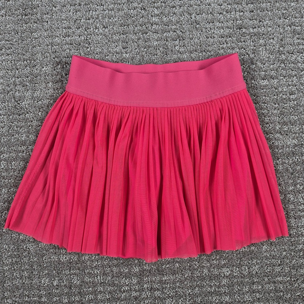 Lululemon Mesh Pleats Mid-Rise Mini Tennis Skirt Womens size 2 Lip Gloss Pink
